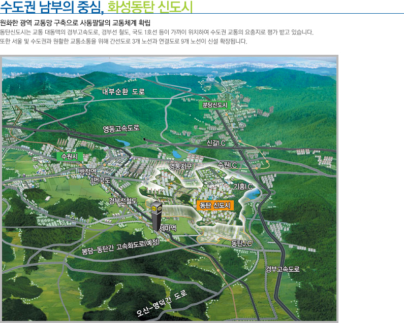 수도권남부의 중심 화성동탄 신도시